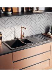 Ausmann Ceramic Sylva 1,5 Κεραμικό Μαύρο ματ Νεροχύτης με Στραγγιστήρα 1000 x 500 mm 1208971127