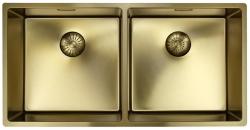 Pure.Sink Prestige Διπλό Χρυσό Νεροχύτης 82x40 εκ. 10mm ακτίνα εντοιχισμένη, επιφανειακή και υπερυψωμένη PPG404040-60
