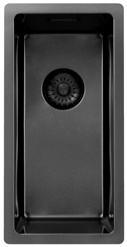 Pure.Sink Exclusivo Gun metal μικρό νεροχύτη 18x40 εκ 10mm ακτίνα υποβολής, επίπεδης κατασκευής και επικαθήμενο PEX1840-61