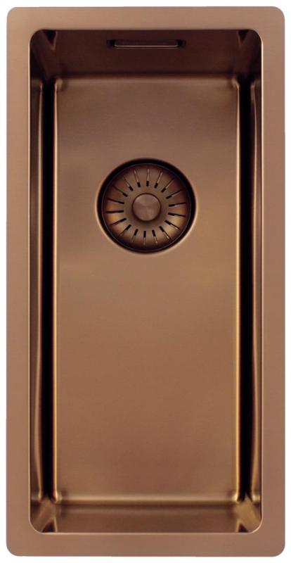 Pure.Sink Exclusivo μικρός χάλκινος νεροχύτης 18x40 εκ. 10 χιλιοστά ραδιοενεργός επιφάνεια, επίπεδη κατασκευή και επικατασκευή PEX1840-62