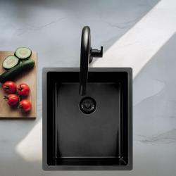 Pure.Sink Exclusivo Gun metal νεροχύτης 34x40 εκ. 10mm ράγιους επίπεδης κατασκευής, επιφανειακής και υπερυψωμένης PEX3440-61