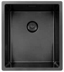 Pure.Sink Exclusivo Gun metal νεροχύτης 34x40 εκ. 10mm ράγιους επίπεδης κατασκευής, επιφανειακής και υπερυψωμένης PEX3440-61