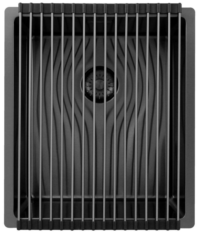 Pure.Sink Exclusivo Gun metal νεροχύτης 34x40 εκ. 10mm ράγιους επίπεδης κατασκευής, επιφανειακής και υπερυψωμένης PEX3440-61