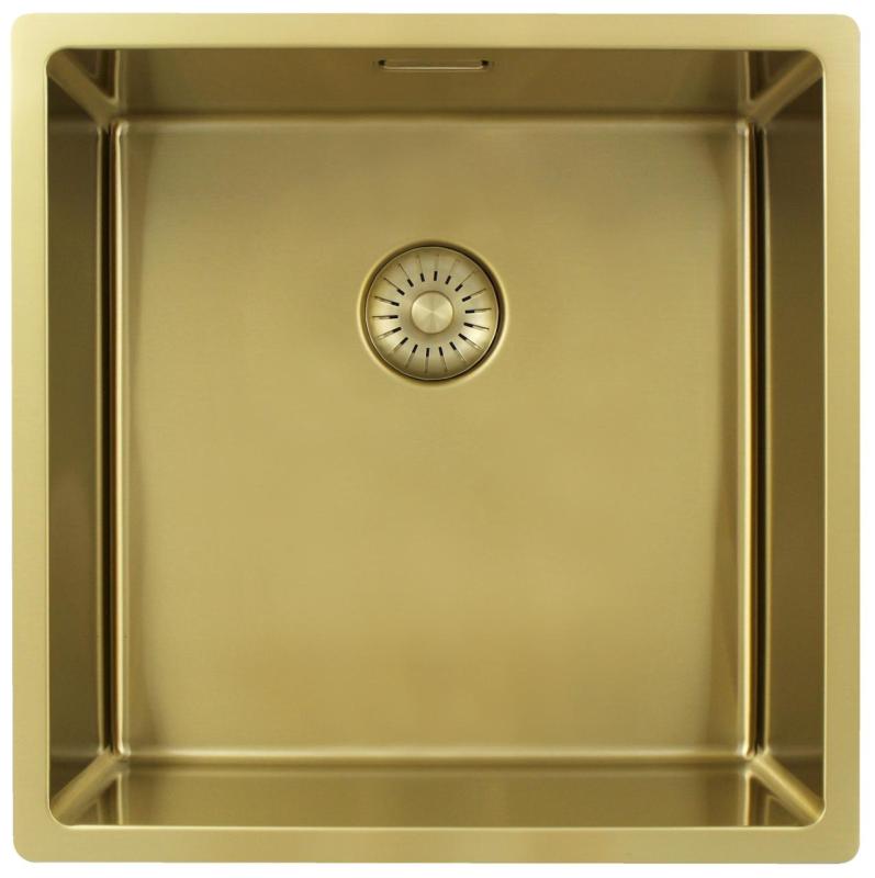 Pure.Sink Exclusivo Χρυσή νεροχύτη 40x40 εκ. 10mm ακτίνα υποκατασκευής, επίπεδης κατασκευής και επίκτησης PEX4040-60