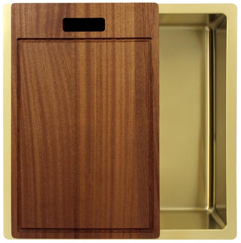 Pure.Sink Exclusivo Χρυσή νεροχύτη 40x40 εκ. 10mm ακτίνα υποκατασκευής, επίπεδης κατασκευής και επίκτησης PEX4040-60