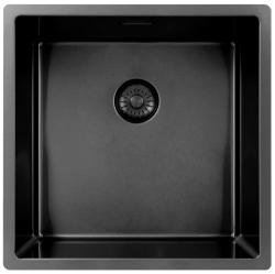 Pure.Sink Exclusivo Gun metal νεροχύτης 40x40 εκ. 10mm ακτίνα εντοιχισμένη, επίπεδη και επικαθήμενη PEX4040-61