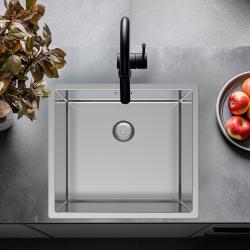 Pure.Sink Exclusivo RVS νεροχύτης 45x40 εκ. 10mm ακτίνα υποκατασκευή, επίπεδη κατασκευή και επικατασκευή PEX4540-02