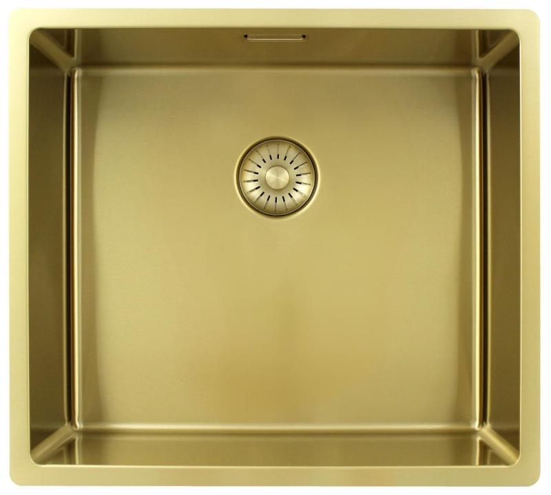 Pure.Sink Exclusivo Χρυσή νεροχύτη 45x40 εκ. 10mm ακτίνα υποδομή, επίπεδη κατασκευή και επικατασκευή PEX4540-60