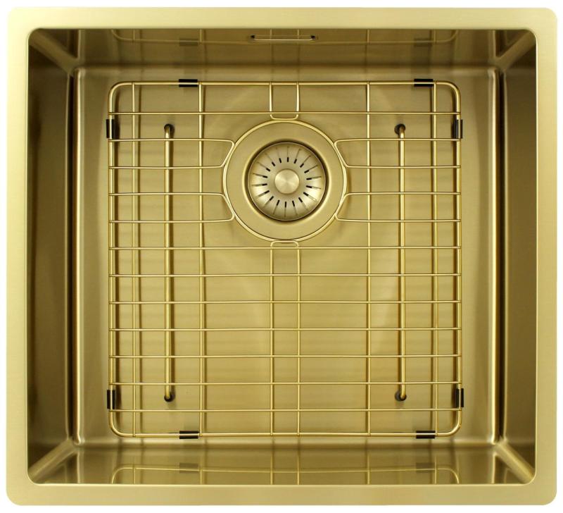 Pure.Sink Exclusivo Χρυσή νεροχύτη 45x40 εκ. 10mm ακτίνα υποδομή, επίπεδη κατασκευή και επικατασκευή PEX4540-60