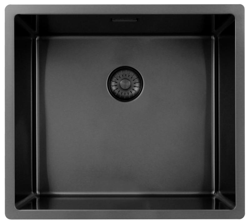 Pure.Sink Exclusivo Gun metal νεροχύτης 45x40 cm 10mm ακτίνα εντοιχισμένη, επίπεδη και επικαθήμενη PEX4540-61
