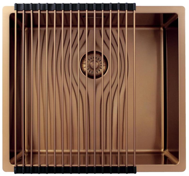 Pure.Sink Exclusivo Χάλκινος νεροχύτης 45x40 εκ. 10mm ακτίνα επιφάνειας, επίπεδη κατασκευή και επικατασκευή PEX4540-62