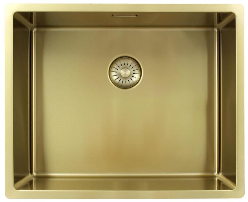 Pure.Sink Exclusivo Χρυσή νεροχύτη 50x40 εκ. 10 χιλ. ακτίνα εντοιχισμένη, επίπεδη κατασκευή και επικαθήσεως PEX5040-60