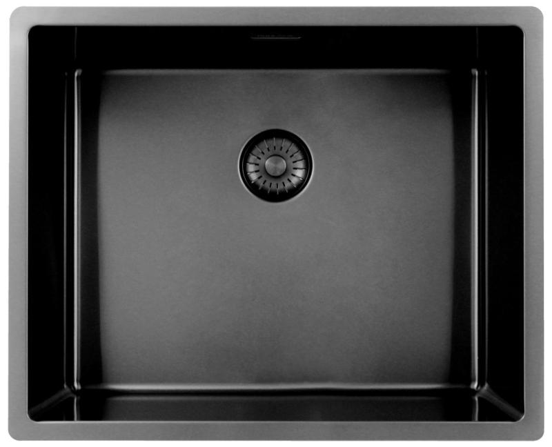 Pure.Sink Exclusivo Gun metal νεροχύτης 50x40 εκ. 10mm ακτίνα υποκατασκευή, επίπεδη κατασκευή και επικατασκευή PEX5040-61