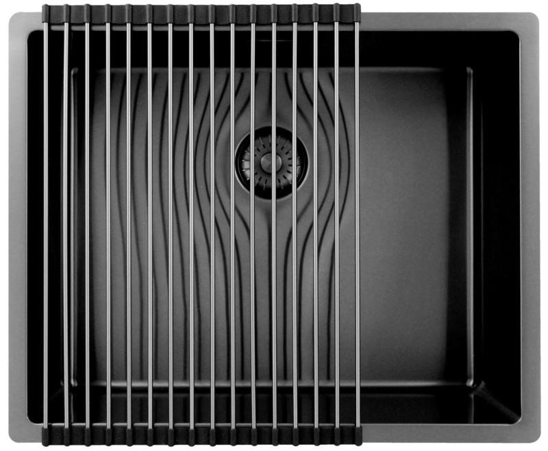 Pure.Sink Exclusivo Gun metal νεροχύτης 50x40 εκ. 10mm ακτίνα υποκατασκευή, επίπεδη κατασκευή και επικατασκευή PEX5040-61