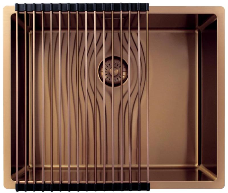 Pure.Sink Exclusivo Χάλκινος νεροχύτης 50x40 εκ 10mm ακτίνα εντοιχισμένος, επίπεδη κατασκευή και επικάθηση PEX5040-62