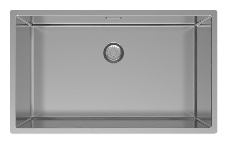 Pure.Sink Exclusivo μεγάλο ανοξείδωτο νεροχύτη 70x40 cm 10mm ακτίνα υποκατασκευή, επίπεδη επένδυση και επικατασκευή PEX7040-02