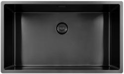 Pure.Sink Exclusivo μεγάλο Gun metal νεροχύτη 70x40 εκ. ακτίνα 10mm εντοιχισμένος, επίπεδη ενσωμάτωση και επικαθήμενος PEX7040-61