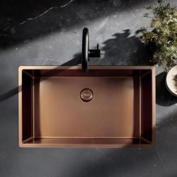 Pure.Sink Exclusivo μεγάλο χάλκινο νεροχύτη 70x40 cm 10mm ακτίνα υποδομής, επίπεδης ενσωμάτωσης και επικαθήμενης PEX7040-62