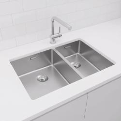 Pure.Sink Exclusivo RVS 1,5 με μισό νεροχύτη 34+18 εκατοστά 10mm ακτίνα PEX341840-02