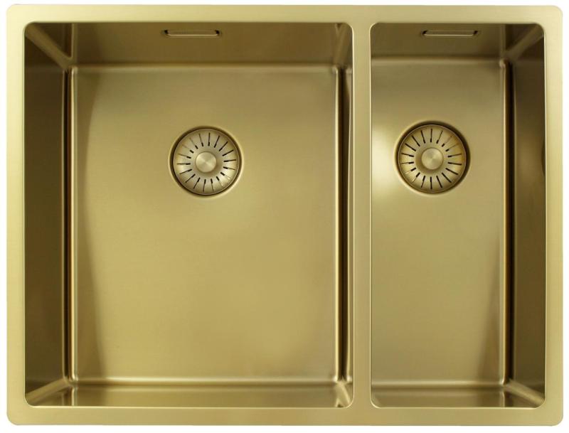 Pure.Sink Exclusivo Χρυσή 1,5 μισή νιπτήρα 34+18 εκ 10mm ακτίνα PEX341840-60