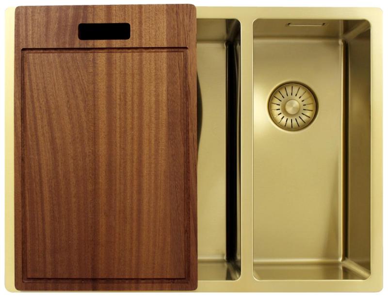 Pure.Sink Exclusivo Χρυσή 1,5 μισή νιπτήρα 34+18 εκ 10mm ακτίνα PEX341840-60