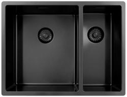 Pure.Sink Exclusivo Gun Metal 1,5 μισό νεροχύτη 34+18 cm ακτίνα 10mm PEX341840-61