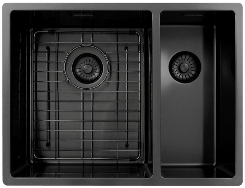 Pure.Sink Exclusivo Gun Metal 1,5 μισό νεροχύτη 34+18 cm ακτίνα 10mm PEX341840-61