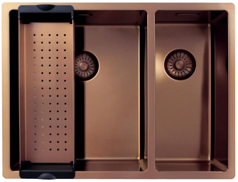 Pure.Sink Exclusivo Χάλκινο 1,5 ημι-νιπτήρα 34+18 εκατοστά 10mm ακτίνα PEX341840-62