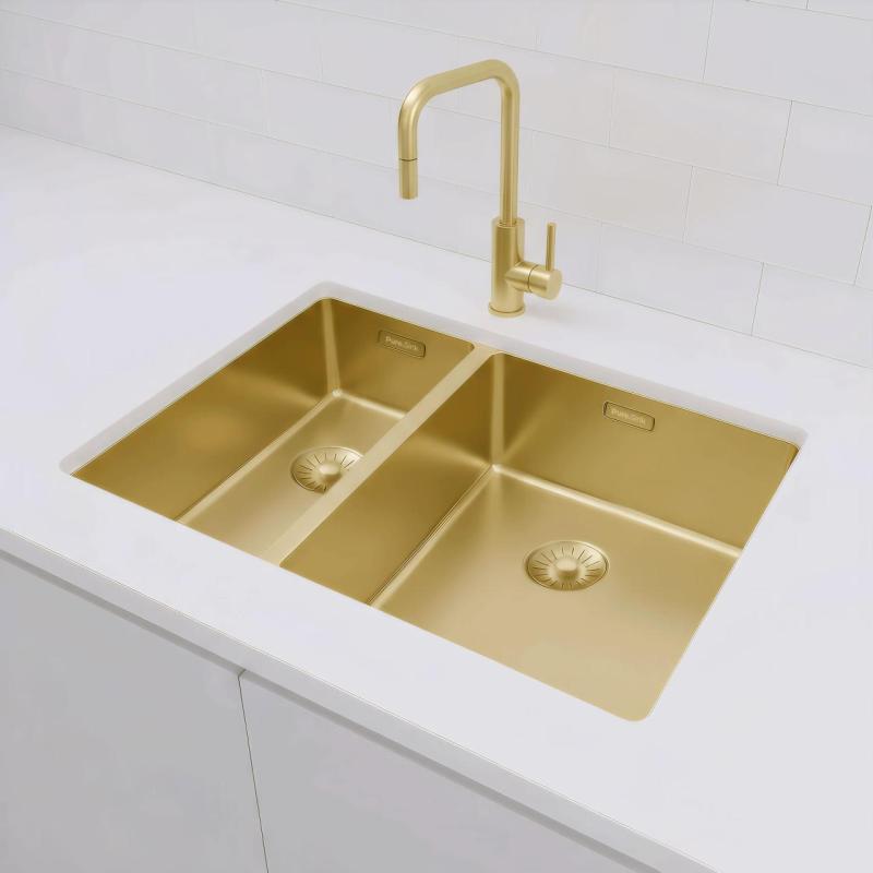 Pure.Sink Exclusivo Χρυσός 1,5 μισός νεροχύτης 18+34 cm ακτίνα 10mm PEX183440-60