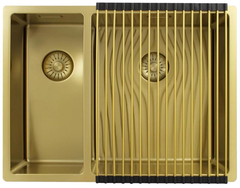 Pure.Sink Exclusivo Χρυσός 1,5 μισός νεροχύτης 18+34 cm ακτίνα 10mm PEX183440-60