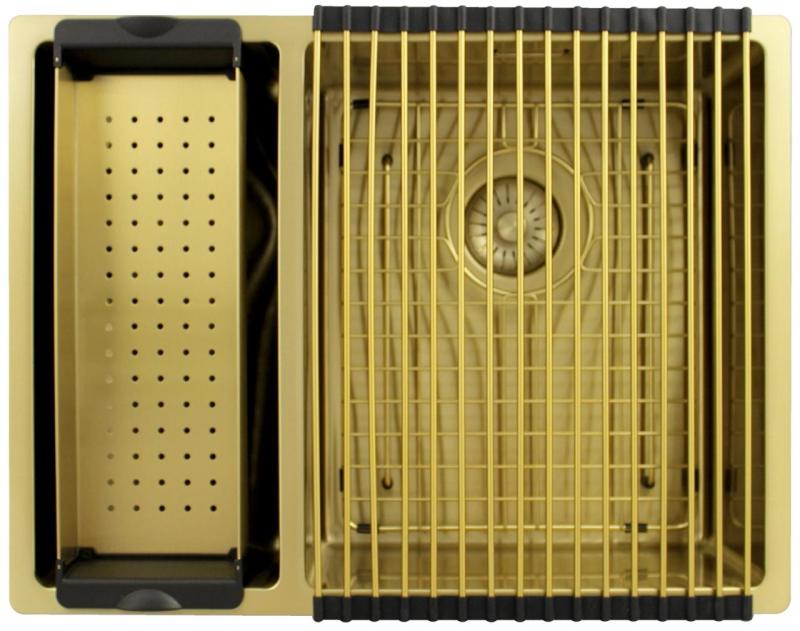 Pure.Sink Exclusivo Χρυσός 1,5 μισός νεροχύτης 18+34 cm ακτίνα 10mm PEX183440-60