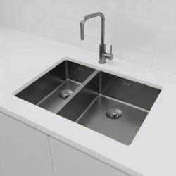 Pure.Sink Exclusivo Gun Metal 1,5 μισή νεροχύτη 18+34 cm 10mm ακτίνα PEX183440-61