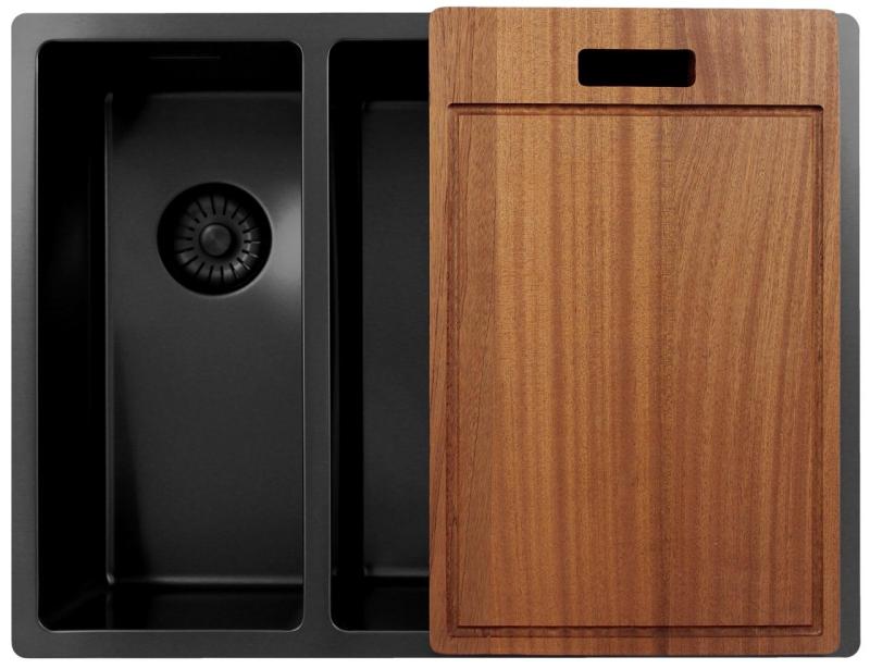 Pure.Sink Exclusivo Gun Metal 1,5 μισή νεροχύτη 18+34 cm 10mm ακτίνα PEX183440-61