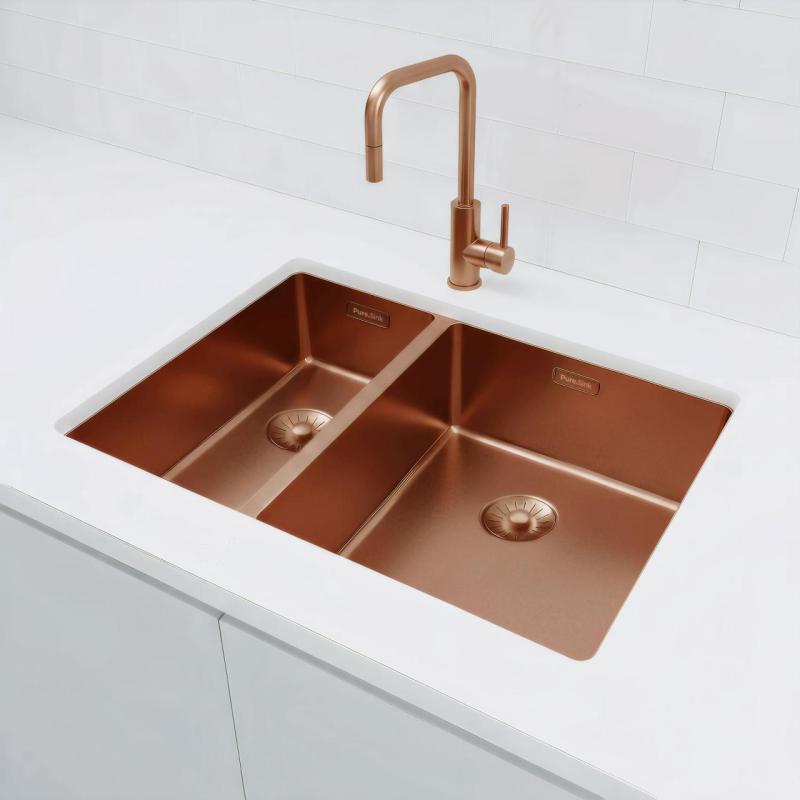 Pure.Sink Exclusivo Χάλκινο 1,5 μισό νεροχύτης 18+34cm ακτίνα 10mm PEX183440-62