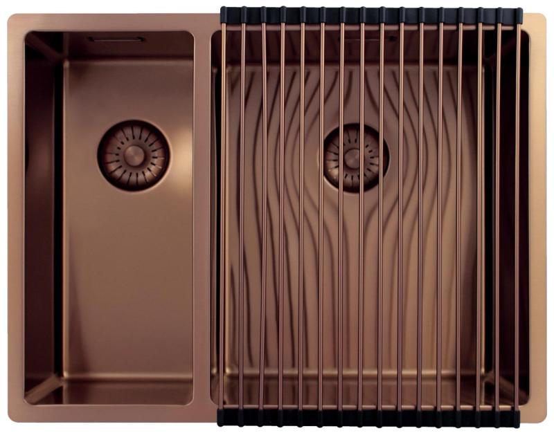 Pure.Sink Exclusivo Χάλκινο 1,5 μισό νεροχύτης 18+34cm ακτίνα 10mm PEX183440-62