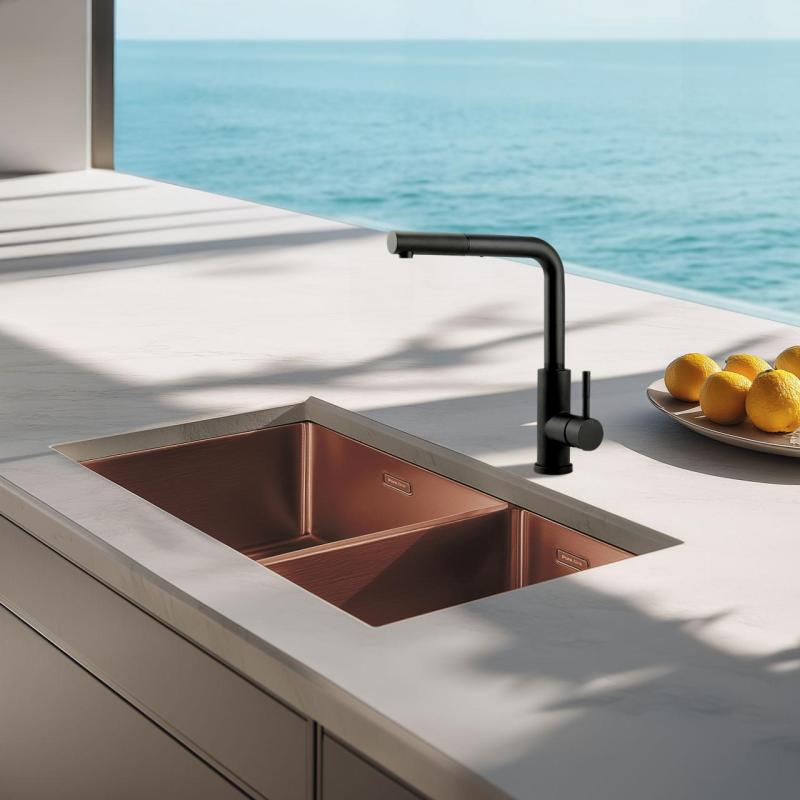 Pure.Sink Exclusivo Χάλκινο 1,5 μισό νεροχύτης 18+34cm ακτίνα 10mm PEX183440-62