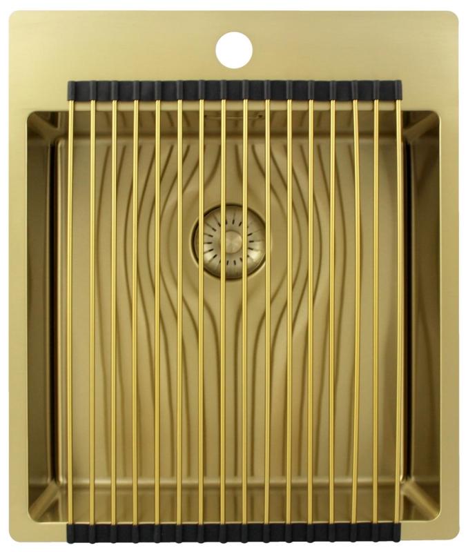 Pure.Sink Exclusivo Χρυσή νεροχύτη 44x52 εκ. Tapwing με τρύπα για βρύση ακτίνα 10mm PEX4040T-60