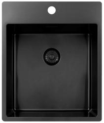 Pure.Sink Exclusivo Gun Metal νεροχύτης 44x52 εκ. Tapwing με τρύπα για βρύση, ακτίνα 10mm PEX4040T-61