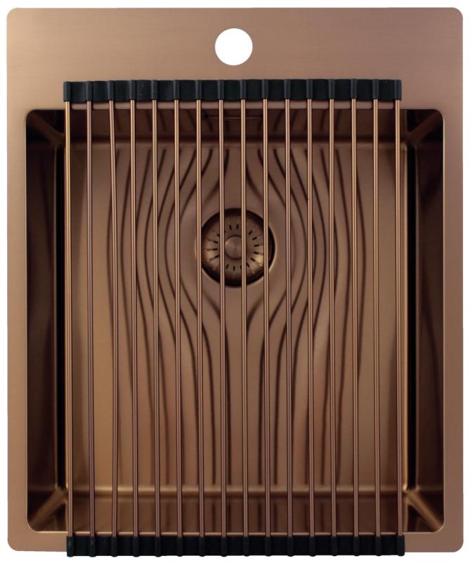 Pure.Sink Exclusivo Χάλκινος νεροχύτης 44x52 εκ. Tapwing με τρύπα για βρύση ακτίνα 10mm PEX4040T-62