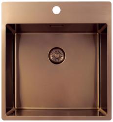 Pure.Sink Exclusivo Χάλκινος νεροχύτης 49x52 εκ. Tapwing με τρύπα για βρύση με ακτίνα 10 χιλιοστών PEX4540T-62
