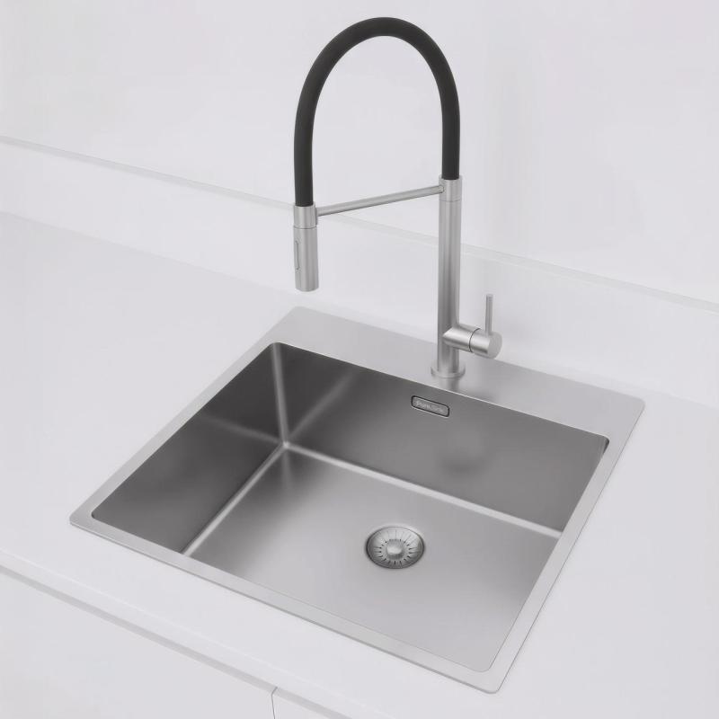 Pure.Sink Exclusivo RVS νεροχύτης 54x52cm Tapwing με τρύπα για βρύση ακτίνα 10mm PEX5040T-02