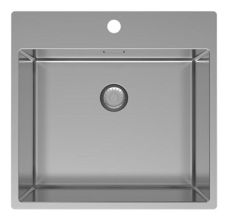 Pure.Sink Exclusivo RVS νεροχύτης 54x52cm Tapwing με τρύπα για βρύση ακτίνα 10mm PEX5040T-02
