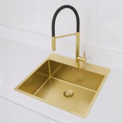 Pure.Sink Exclusivo Χρυσή νεροχύτη 54x52 εκατοστά Tapwing με τρύπα για βρύση ακτίνα 10 χιλιοστά PEX5040T-60