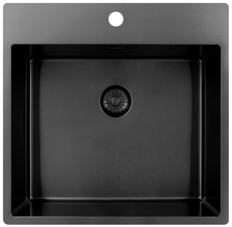 Pure.Sink Exclusivo Gun Metal 54x52 εκατοστά Tapwing με τρύπα για βρύση 10mm ακτίνα PEX5040T-61