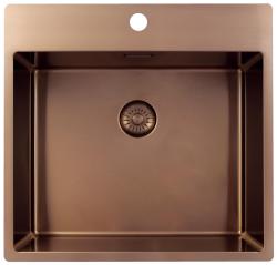 Pure.Sink Exclusivo Χάλκινο νεροχύτης 54x52 εκ Ταπείν με τρύπα για βρύση ακτίνα 10mm PEX5040T-62