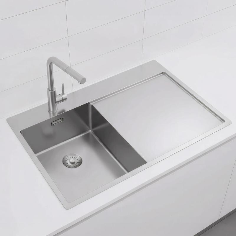 Pure.Sink Exclusivo RVS μικρό νεροχύτη με στραγγιστήρα 78x52 εκ. Tapwing αριστερά PEX3478LT-02