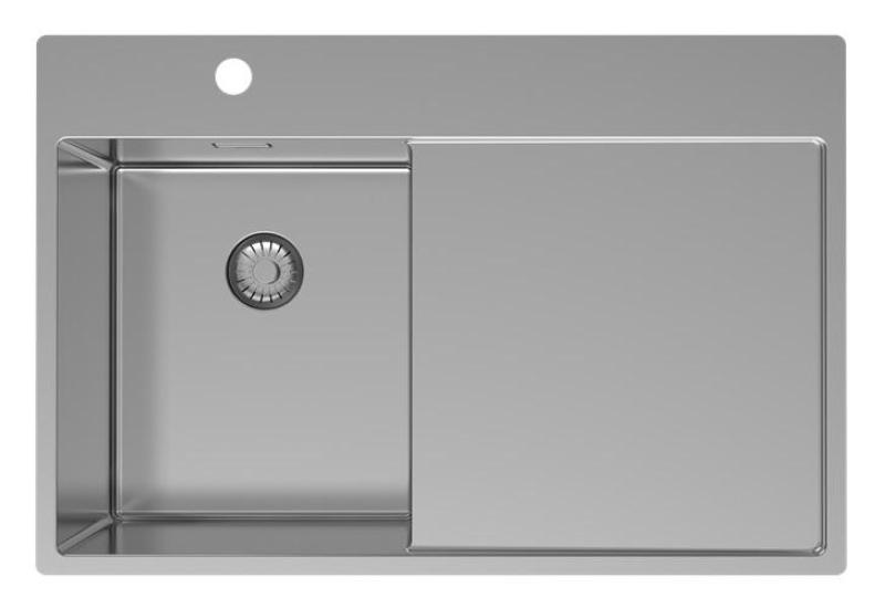 Pure.Sink Exclusivo RVS μικρό νεροχύτη με στραγγιστήρα 78x52 εκ. Tapwing αριστερά PEX3478LT-02