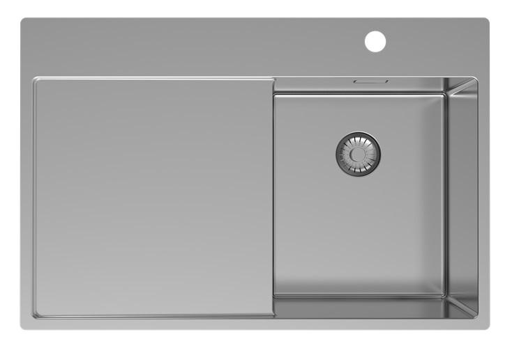 Pure.Sink Exclusivo RVS μικρό νεροχύτη με στραγγιστήρα 78x52 εκ. Tapwing δεξιά PEX3478RT-02