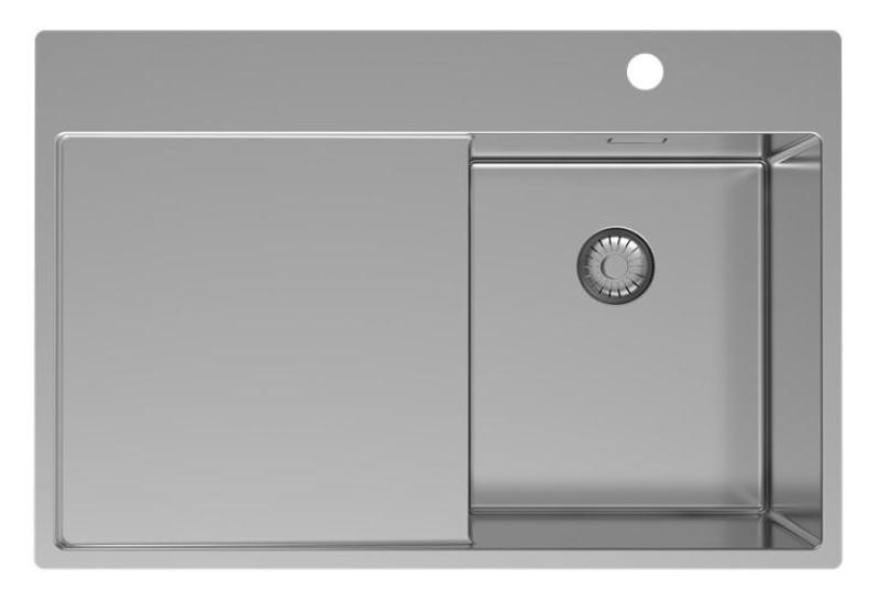 Pure.Sink Exclusivo RVS μικρό νεροχύτη με στραγγιστήρα 78x52 εκ. Tapwing δεξιά PEX3478RT-02