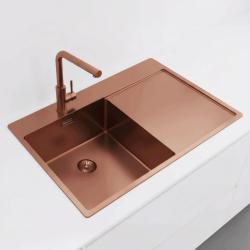 Pure.Sink Exclusivo Χάλκινος νεροχύτης με στραγγιστήρα 78x52 cm Tapwing αριστερά PEX4078LT-62